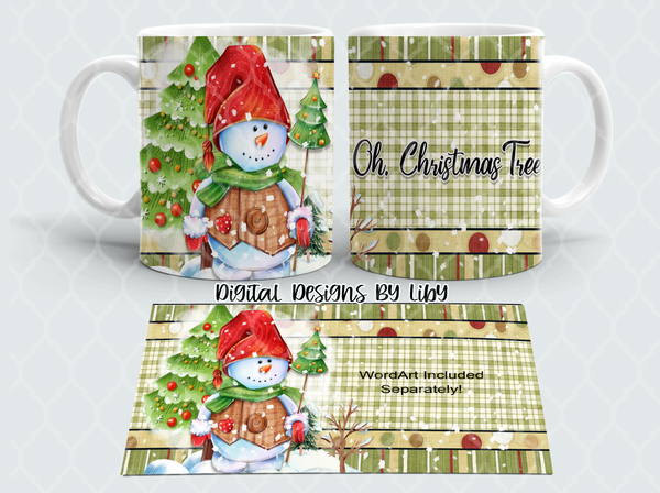 OH CHRISTMAS TREE SNOWMAN Mega Bundle (Skinny Tumbler, Ornament, Mug, & Flag) PNG Sublimation Designs