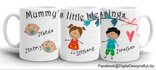Little Blessings Mug PLUS Bonus: Children Artwork (3 Skin Tones)