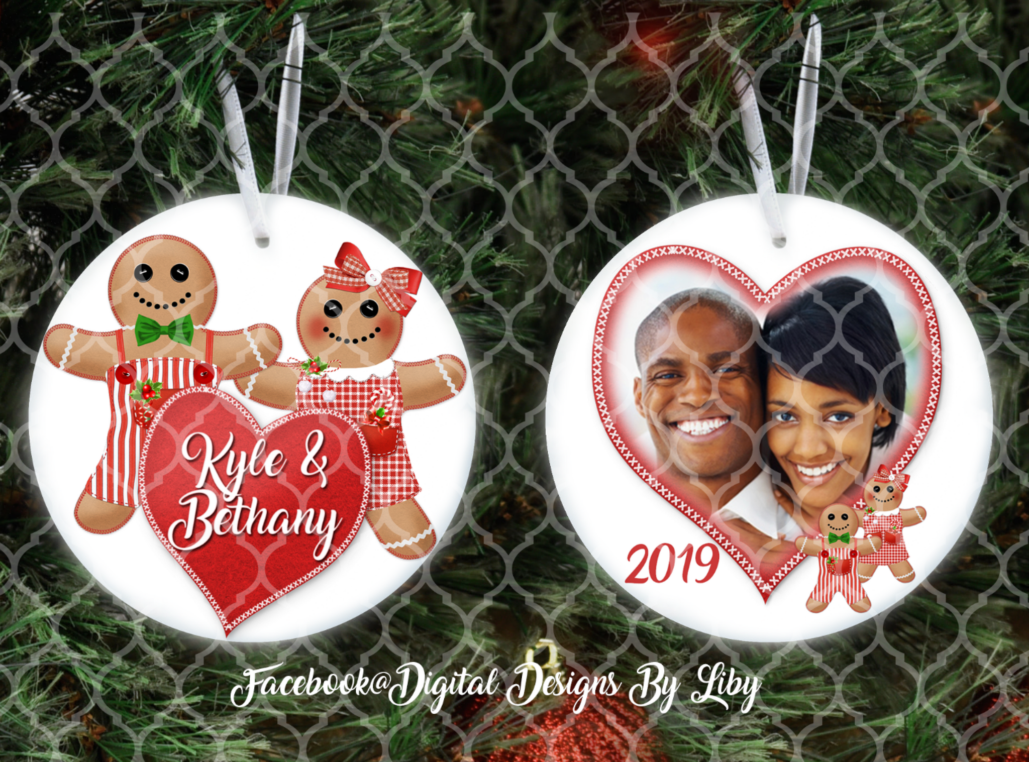 GINGERBREAD LOVE (Round Ornaments & Mockup)