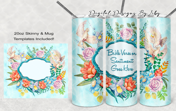 PEACEFUL FLORALS 20oz SKINNY n MUG