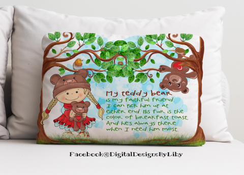 MY TEDDY AND ME (Pillow, T-Shirt, Onesies Designs+Mockups)