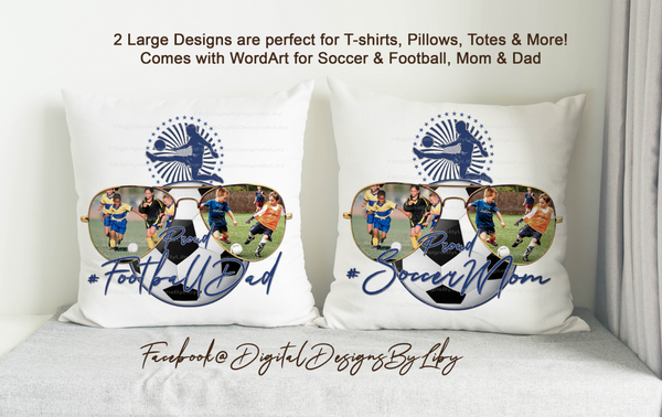 PROUD SOCCER/FOOTBALL MOM/MUM/DAD (T-Shirt, Mug & Mouse Pad Designs)