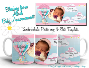Blessings From Above Baby Girl (PINK) Announcement Bundle