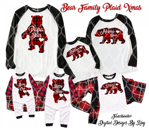 BEAR FAMILY PLAID XMAS (6 Designs)