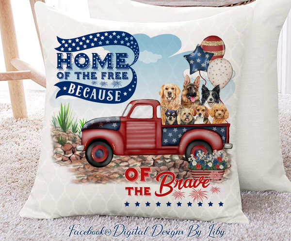 HOME OF THE FREE (Flag AND Pillow Designs)