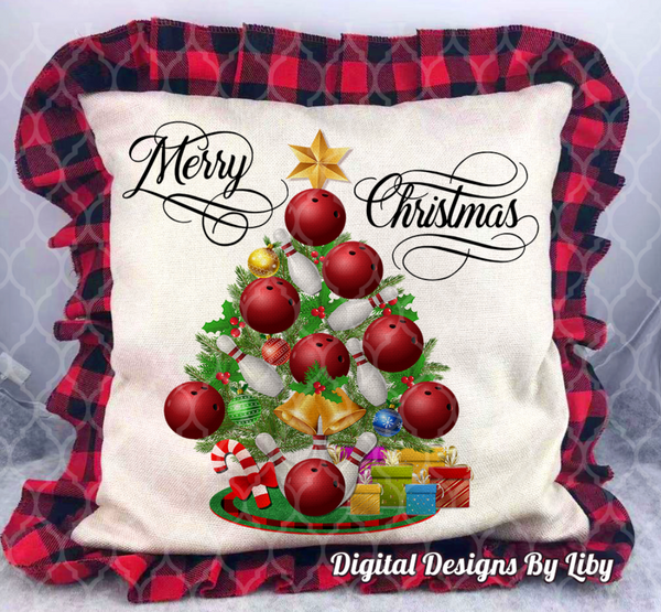 BOWLING BALL CHRISTMAS TREE BUNDLE (T-Shirt, Towel, Pillows, Mat & More)