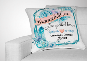 Grandchildren Spoiled Here Pillow, Slate & Photo Templates