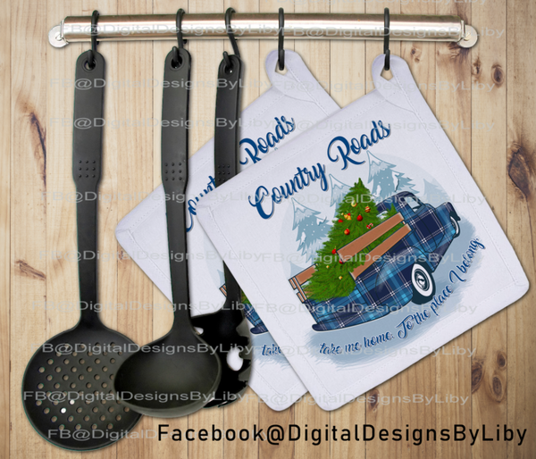 COUNTRY ROADS (2 Towels & Potholder Designs)