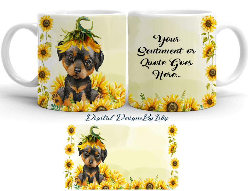SUNFLOWER ROTTWEILER MEGA BUNDLE (Skinny Tumbler, Mug, Door Mat, Garden Flag, Door Sign & More)