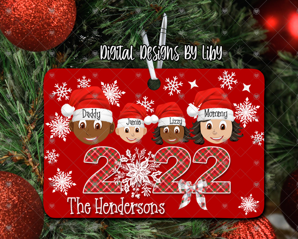 SNOWFLAKE FAMILY - Berlin, Benelux, Rectangle & Round Christmas Ornaments + Bonus Heads and Pets Sublimation PNG Designs