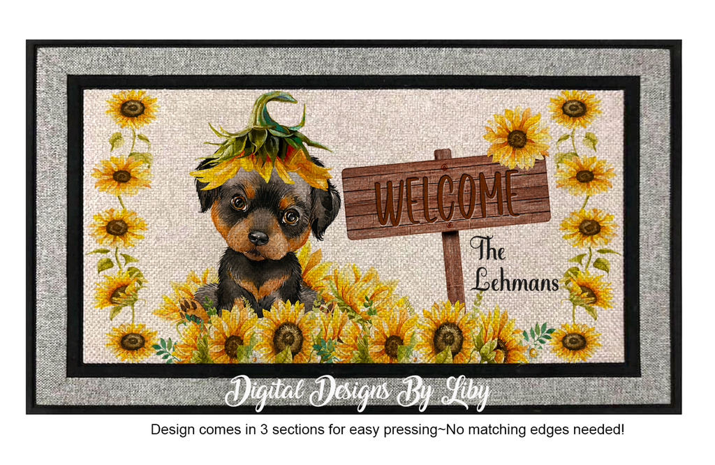 SUNFLOWER ROTTWEILER MEGA BUNDLE (Skinny Tumbler, Mug, Door Mat, Garden Flag, Door Sign & More)