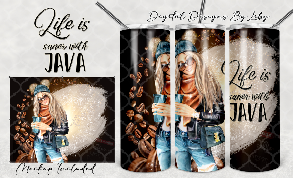 SANER WITH JAVA Skinny Tumbler (Blonde, Brunette, Dark Skin) – Digital ...