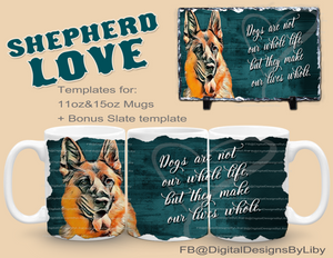 Shepard Love Mug Template+ Bonus Slate Template