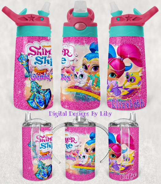 SHIMMER N SHINE  KID'S FLIP TOP  & SIPPY CUPS