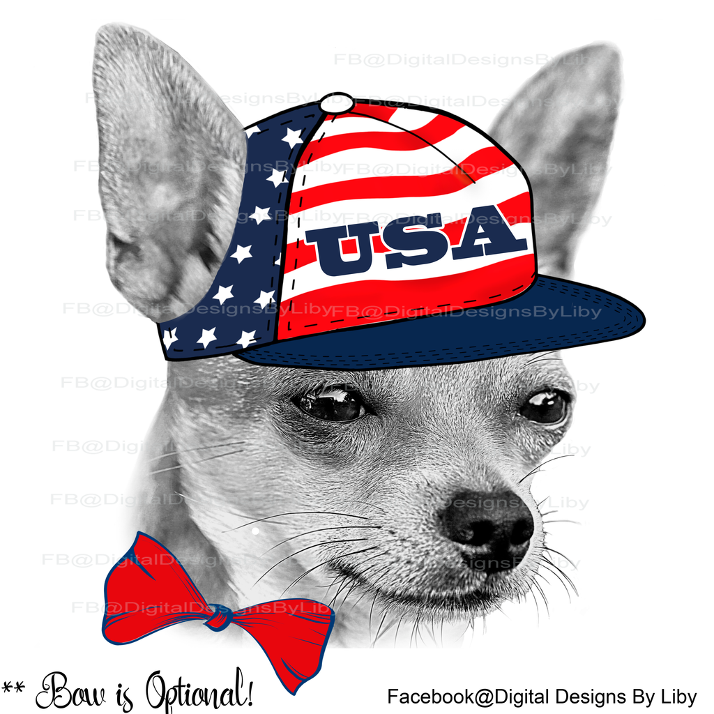Star Spangled Pooches T-Shirt Design (Chihuahua)