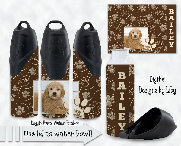 STAY PAWSITIVE Dog Water Tumbler 2 PNG Sublimation Designs