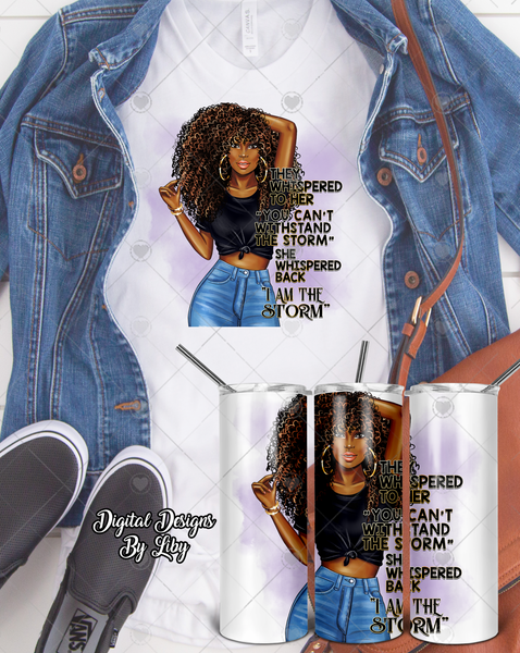 I AM THE STORM Afro-American Girl, Sublimation 12x12 Flex Design