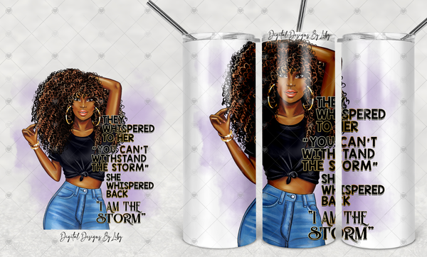 I AM THE STORM Afro-American Girl, Sublimation 12x12 Flex Design