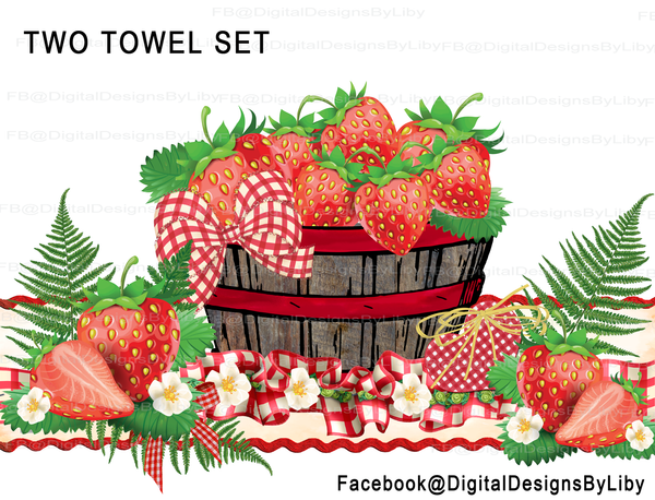 Grandma's Recipe Kitchen Towel Set of 2 Designs (Strawberry)