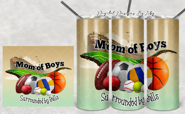SURROUNDED BY BALLS  20oz SKINNY TUMBLER