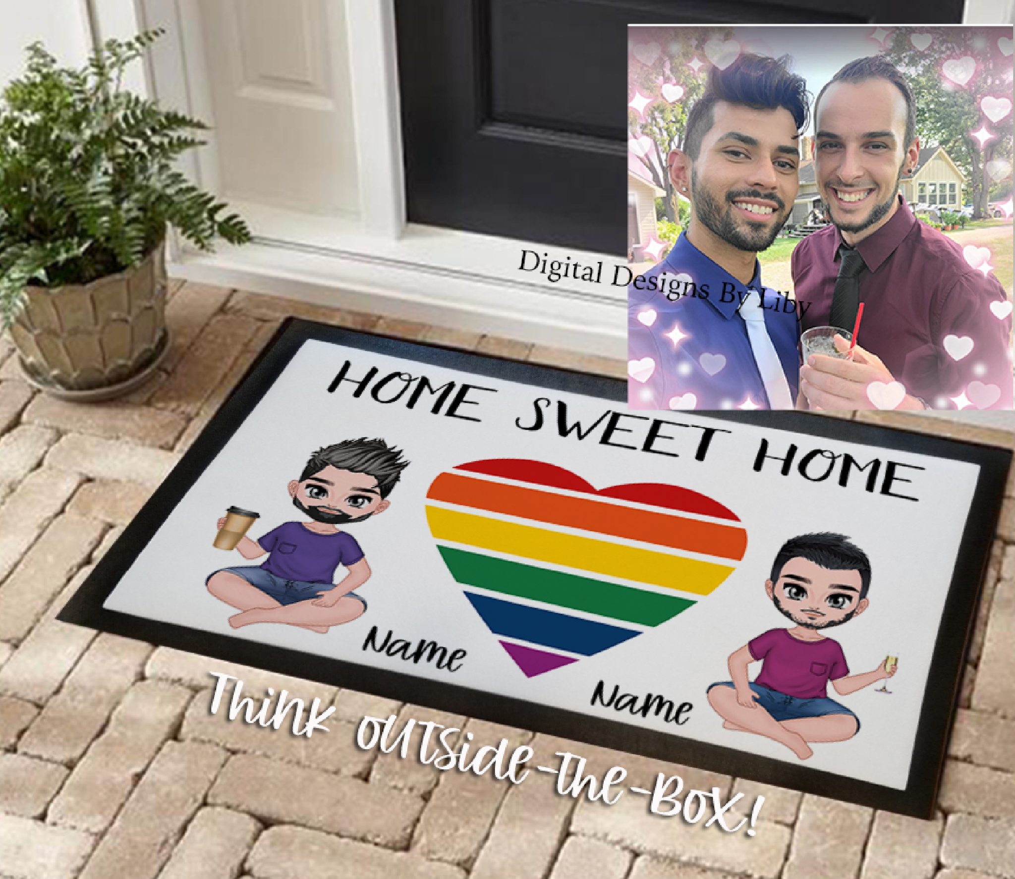 HOME SWEET HOME LGBT Custom Mat