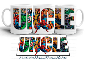 SUPER HERO UNCLE Mug Template