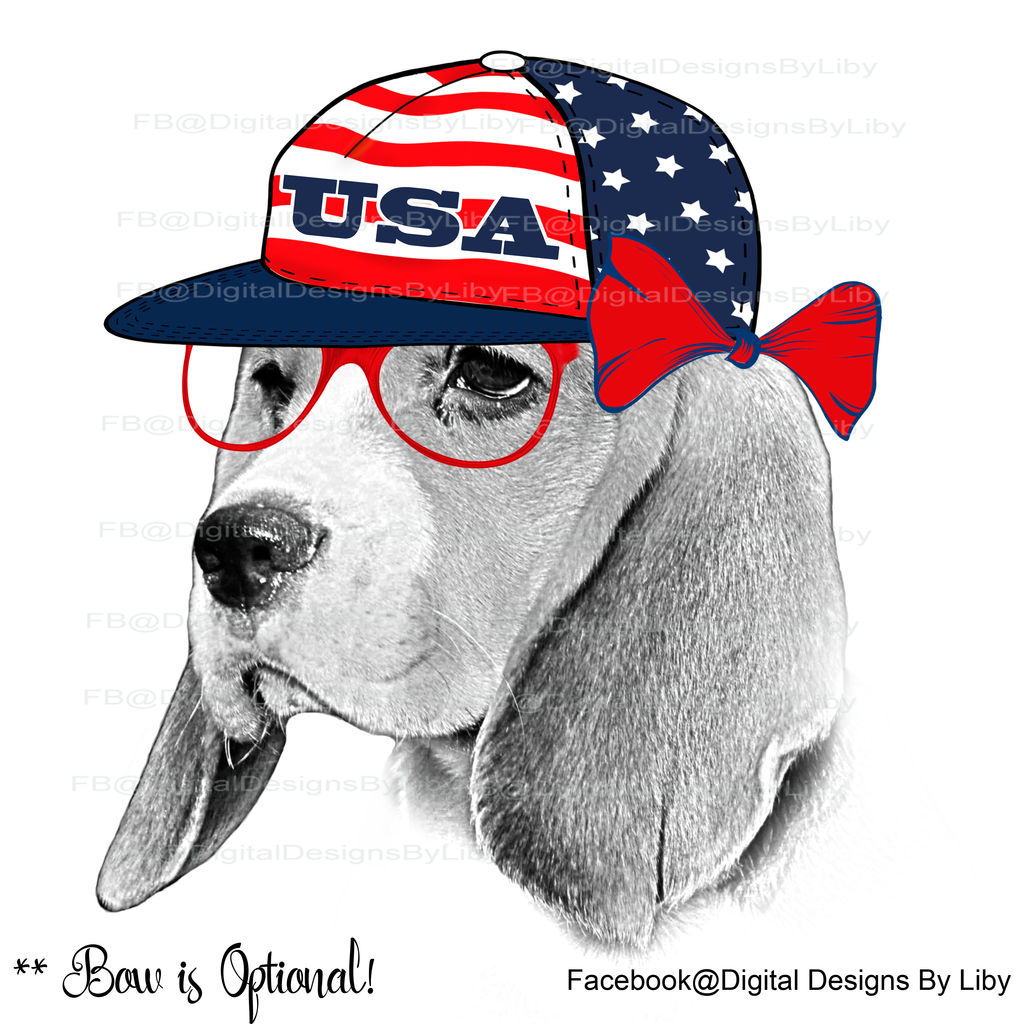 Star Spangled Pooches T-Shirt Design (Hound Dog)