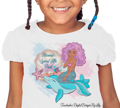 MERMAID'S LITTLE PEARL (Pillow, T-Shirt, Onesies Designs+Mockups)