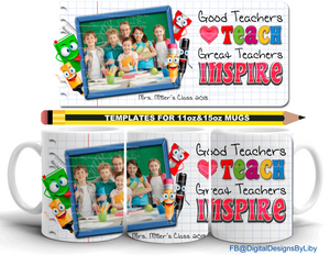 Teachers Inspire Mug Template (With & Without text)