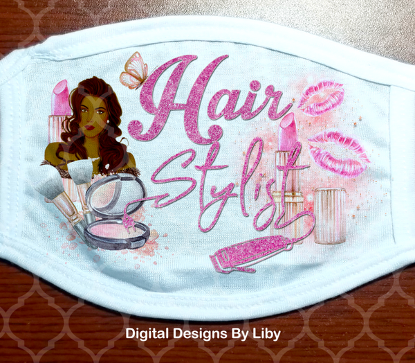 HAIR STYLIST (2 Designs included for  Light & Dark Skin Hairstylists)