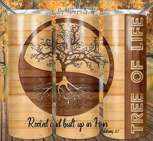 TREE OF LIFE 20oz Skinny Tumbler (With or without text)