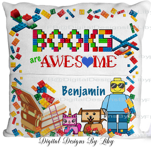 BOOKS ARE AWESOME (2 Pillow Designs for Boys & Girls)