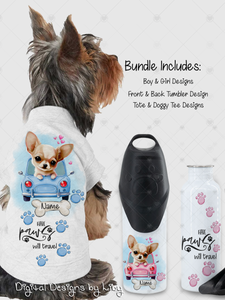 Have Paws Will Travel CHIHUAHUA Bundle (Tumbler, Tote & Doggy Shirt Designs)