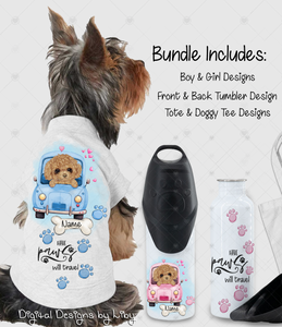 Have Paws Will Travel BROWN DOG Bundle (Tumbler, Tote & Doggy Shirt Designs)