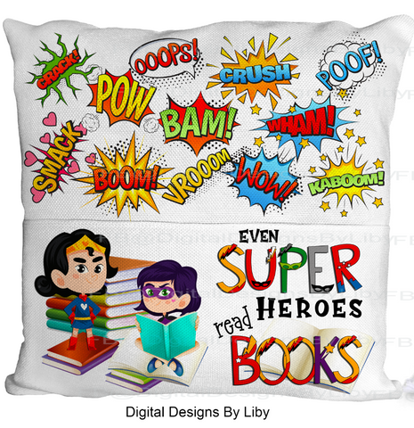 SUPER HEROES READ-GIRLS (Light & Dark skin Designs)