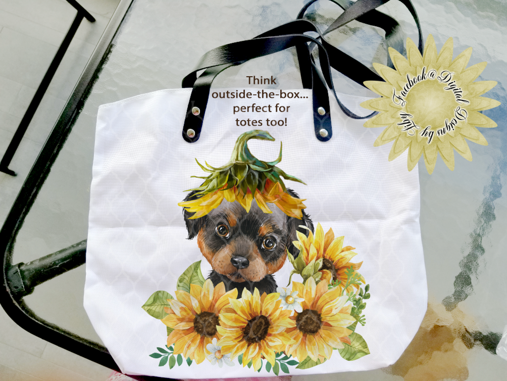 SUNFLOWER ROTTWEILER MEGA BUNDLE (Skinny Tumbler, Mug, Door Mat, Garden Flag, Door Sign & More)
