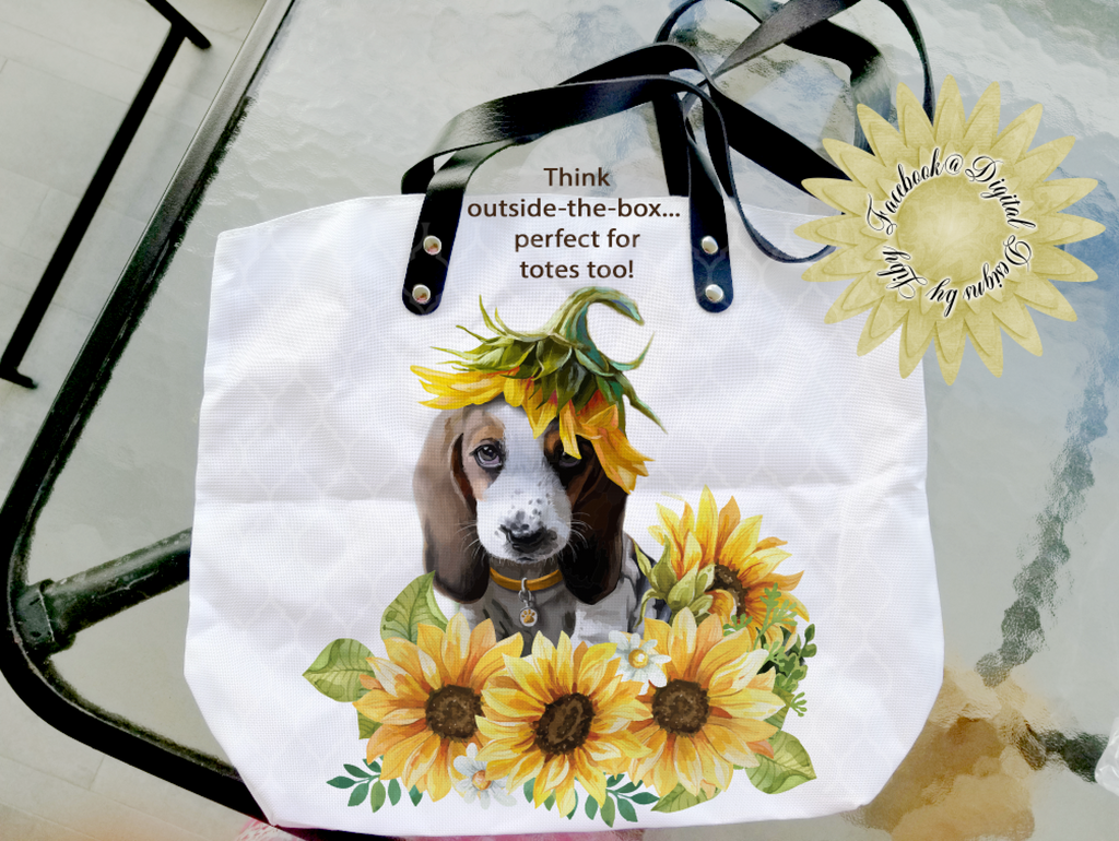 SUNFLOWER PUPPY BEAGLE MEGA BUNDLE (Skinny Tumbler, Mug, Door Mat, Garden Flag, Door Sign & More))