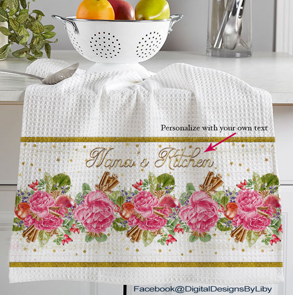 CINNAMON & APPLES (2 DESIGNS for Towels, Cutting Boards, Mugs & MORE)