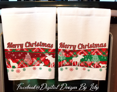 WOODLAND CHRISTMAS (Towel/Pillow & Potholder)