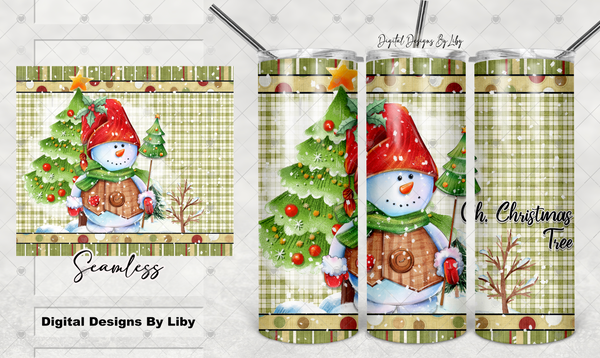 OH CHRISTMAS TREE SNOWMAN Mega Bundle (Skinny Tumbler, Ornament, Mug, & Flag) PNG Sublimation Designs