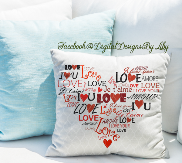 WORDS OF LOVE II (2 Designs for Mugs, T-Shirts, Pillows & More)