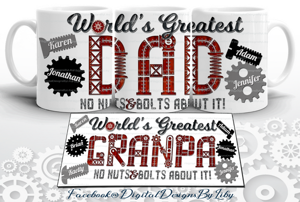 World's Greatest Dad & Grandpa T-Shirt & Mug Designs 3