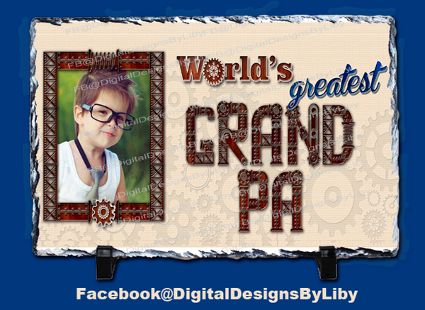 World's Greatest Dad & Grandpa Mug & Slate Design2