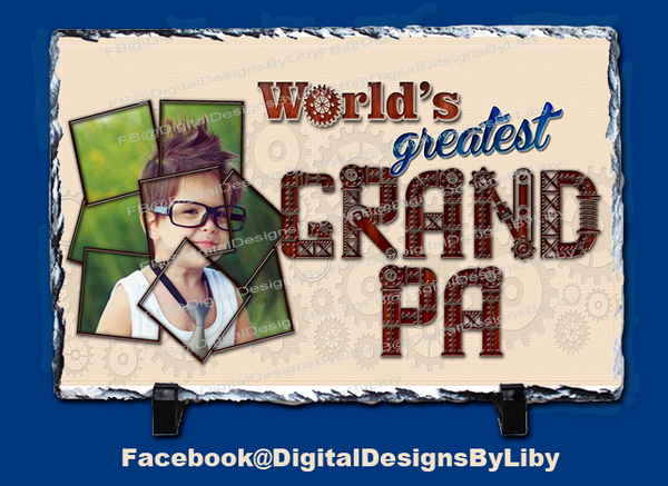 World's Greatest Dad & Grandpa Mug & Slate Design1