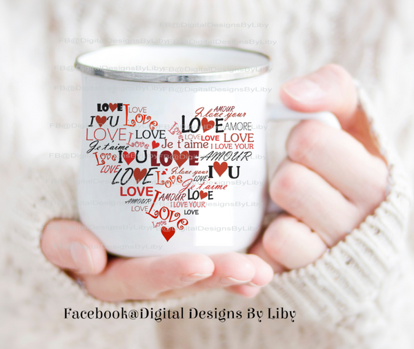WORDS OF LOVE II (2 Designs for Mugs, T-Shirts, Pillows & More)